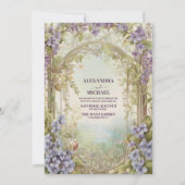 Stoffig Lavendel Loof Modern Aquarel Bruiloft Kaart (Voorkant)