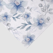 Stoffig Leiste Blau Aquarel Bloem Tissuepapier (Detail)