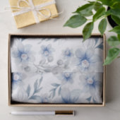Stoffig Leiste Blau Aquarel Bloem Tissuepapier (Geschenk)