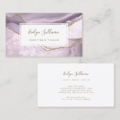 Stoffig lila en gouden glitter agaat visitekaartje (Voorkant / Achterkant)