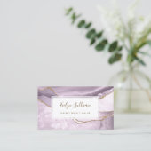 Stoffig lila en gouden glitter agaat visitekaartje (Staand voorkant)