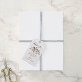 Stoffig mauve botanische bedankt cadeaulabel (Met Touw)