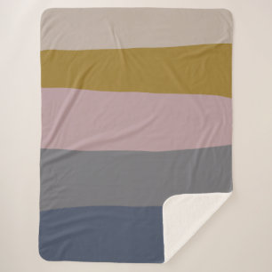 Stoffig mauve en grijs abstract kleurblok sherpa deken