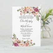 Stoffig nam de BloemenUitnodiging van het Huwelijk Feestdagenkaart (Staand voorkant)