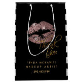 Stoffig nam Lippenstift & Witte Strepen toe - dank Medium Cadeauzakje (Voorkant)