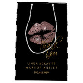 Stoffig nam Lippenstift & Witte Strepen toe - dank Medium Cadeauzakje (Achterkant)