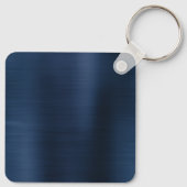Stoffig Navy Blau Folie Drie Letter Monogram Sleutelhanger (Achterkant)