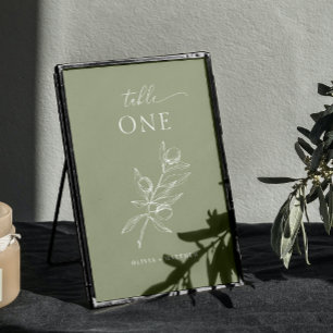 Stoffig Olijfgroene Trouw Elegante Rustieke Tuin Kaart