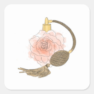 Stoffig Oranje Rozen parfum Vierkante Sticker
