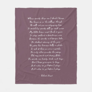 Stoffig Paarse Aangepaste Gedicht Songtekst Citaat Fleece Deken