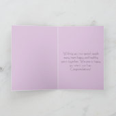 Stoffig Paarse Bloemen Achtergrond Jubileum Kaart (Binnen)