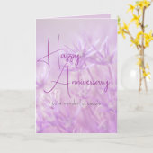 Stoffig Paarse Bloemen Achtergrond Jubileum Kaart (Gele Bloem)