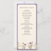 Stoffig Paarse Boho Wilde Bloemen Huwelijksprogram (Achterkant)