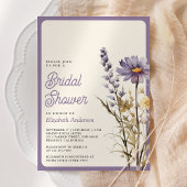 Stoffig Paarse Boho Wildflower Foto Vrijgezellenfe Kaart