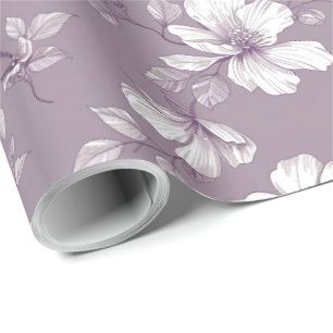 Stoffig paarse chinoiserie decoupage cadeaupapier