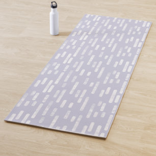 Stoffig Paarse en witte Inky Roundlines Pattern Yogamat