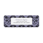 Stoffig Paarse kroonluchter retour adres label (Voorkant)