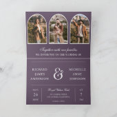 Stoffig Paarse Minimaal Boog Foto QR-code Trouwen (Binnen)