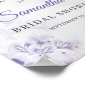 Stoffig paarse voorjaars bloemige bruids douche we poster (Hoek)