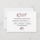  Stoffig Roos Aquarel Bloemboeket RSVP Kaartje (Achterkant)