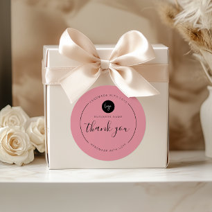 Stoffig Roos Bedankt Handgemaakt met liefde Ronde Sticker