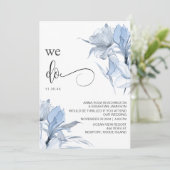 *~* Stoffig Roos Blauw Bloemen RSVP - QR AR15 BRUI Kaart (Staand voorkant)