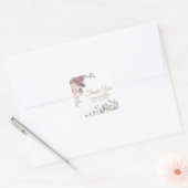  stoffig Roos bloemboeket Vierkante Sticker (Envelop)