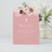 Stoffig roos Bloemdoop Dankjewel Card Kaart (Staand voorkant)