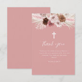 Stoffig roos Bloemdoop Dankjewel Card Kaart (Voorkant / Achterkant)