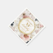 Stoffig Roos Bloemen 90 Verjaardag servetten (Hoek)