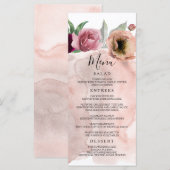 Stoffig Roos Bloemen Bruiloft Menu's (Voorkant / Achterkant)