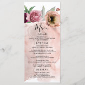  Stoffig Roos Bloemen Bruiloft Menu's (Voorkant)