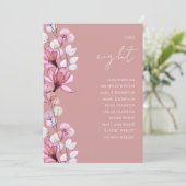 Stoffig Roos Bloemen Foto Tafel Nummer Zitting Gra Kaart (Staand voorkant)