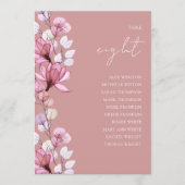 Stoffig Roos Bloemen Foto Tafel Nummer Zitting Gra Kaart (Voorkant)