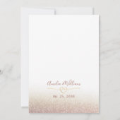 Stoffig Roos Bloemen & Goud Huwelijksuitnodiging Kaart (Achterkant)