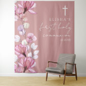 Stoffig Roos Bloemen Heilige Communie Foto Achterg Wandkleed (In situ)