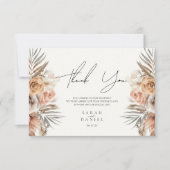 Stoffig Roos Bloemen Krans Trouwen Bedankkaart (Voorkant)