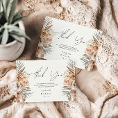 Stoffig Roos Bloemen Krans Trouwen Bedankkaart