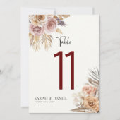 Stoffig Roos Bloemen Krans Trouwtafel Nummers (Voorkant)