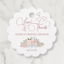 Stoffig Roos Bloemen Liefde & Bedankt Vrijgezellen Bedankjes Labels