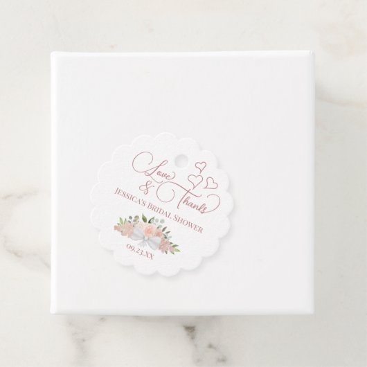 Stoffig Roos Bloemen Liefde & Bedankt Vrijgezellen Bedankjes Labels (In situ)