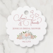 Stoffig Roos Bloemen Liefde & Bedankt Vrijgezellen Bedankjes Labels (Voorkant)