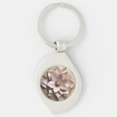 Stoffig Roos Bloemen - Metalen Sleutelhanger (Voorkant)