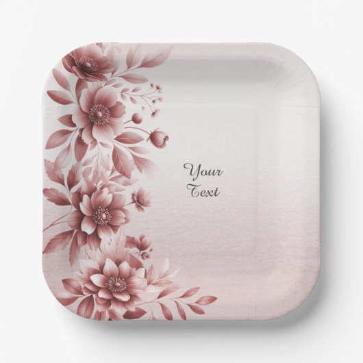 Stoffig Roos Bloemen Papier Bord (Voorkant)