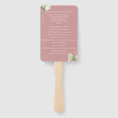 Stoffig Roos Bloemen String Lights Trouwprogramma Handwaaier (Achterkant)