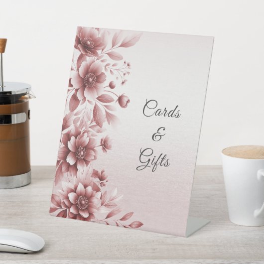 Stoffig Roos Bloemen Tafelblad Tekens Reclamebord Met Voetstuk (Insitu)