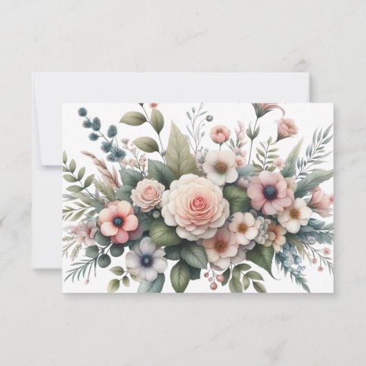 Stoffig Roos Bloemen Trouwen RSVP Botanisch antwoo (Achterkant)