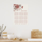 Stoffig Roos Bloemen Trouwstoel Grafiek Poster (Keuken)