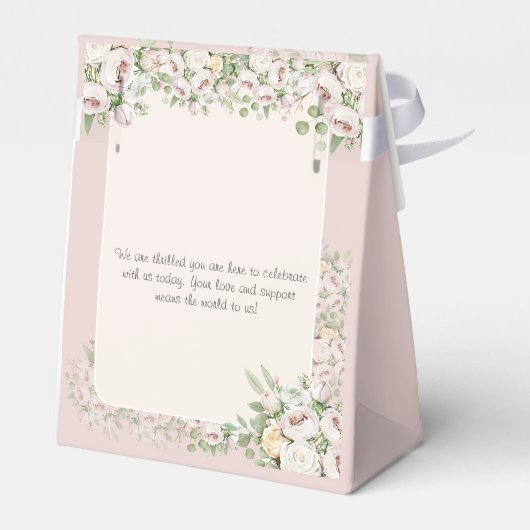 Stoffig roos bloemen waterverf bruiloft bedankdoosjes (Achterkant)