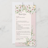 Stoffig roos bloemen waterverf bruiloft bedankkaart (Voorkant)